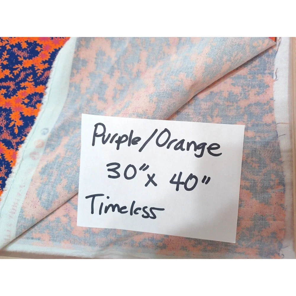 Orange Purple Adria Adrienne Yorinks Timeless Cotton Fabric 1 Pc 30